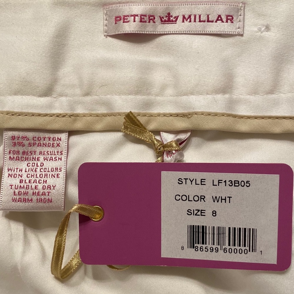 NWT white poplin Peter Millar Skort. Size 8